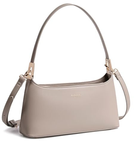 David Jones - Schultertasche für Damen - Handtasche Unter der Schulter Arm PU Leder - Umhängetasche Henkeltasche Crossbody Bag Stilvoll Elegant - Taupe Braun