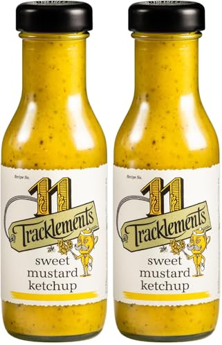 Tracklements - Sweet Mustard Ketchup, A Great Condiment for Basting Steaks and Chops or Partnering with Salads, Potatoes and Halloumi, Gluten free, Vegetarian and Vegan friendly, 290g Jar (Pack of 2)