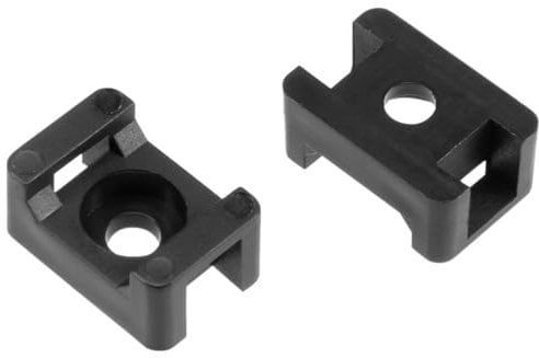 TA-VIGOR 100Pcs Nylon Cable Tie Mount Base, 5.2mm Saddle Type Mount Wire Holder, Cable Zip Ties, Adjustable Cable Tie Holder with Self-Locking for Wire and Cable Tidy, Black