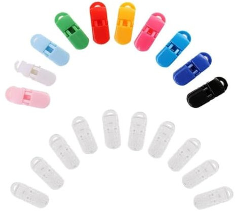 20 Stücke Plastikpullerclips/Hosentender Clips für Binky/Paci/Schnuller/Dummy/Bib/Spielzeughalter Clips 1