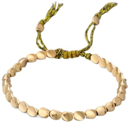 Bracelet tibétain fait à la main en perles de cuivre pour homme et femme, bracelet bouddhiste porte-bonheur fait à la main, joli fil de coton tressé, corde porte-bonheur excellente création, X-Large,