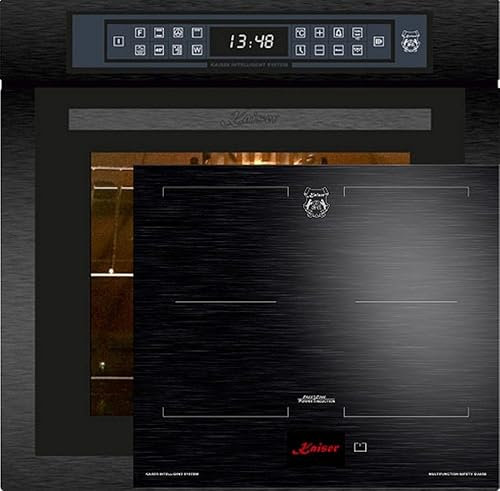 Kaiser EH 6306 RS + KCT 6140 FI Four encastrable en acier noir 79 l + plaque à induction 60 cm zone libre avec 2 zones d'induction FLEX écran TFT