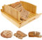 Bamboo Bread Slicer for Homemade Breads & Sourdough Rounds, Adjustable Large Wide Capacity Bread Slicing Guides with Crumb Tray, Compact & Foldable Loaf Cutter for Bagels & Breads