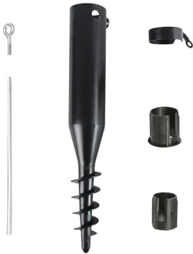 Garden Mile Großer robuster Erdspieß zum Einschrauben für Wäschespinne oder Sonnenschirmständer, bis zu 50 mm, robuster Kunststoff, Bodenspieß, drehbarer Sonnenschirmständer