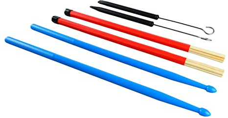 Drfeify Tragbarer Nylon -Drum Stick Set Bequemer Griff für die Youth Rock Band, 6PC -Drumstick Accessoire mit Aufbewahrungstasche