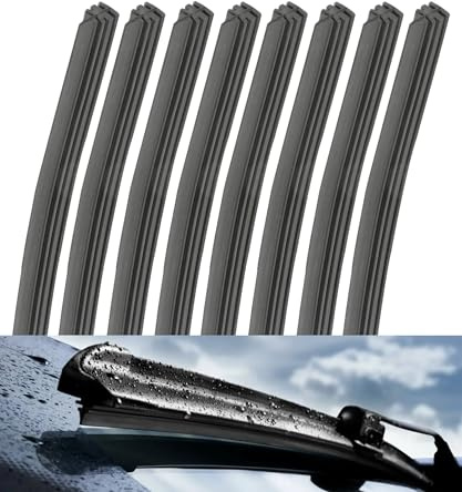 Xibao 8PCS Essuie-glaces de Voiture,Essuie Glace,Caoutchouc D'essuie Glace de Rechange,Lames D'Essuie-Glace De Rechange En Caoutchouc,Convient aux Voitures,Caravanes,Camions,etc (8PCS)