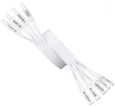 INSEOWI PC Case Front Panel Extender Cable for Motherboard Power Switches Internal Jumper Replacement Desktop PC Motherboard Switching Jumper Cable