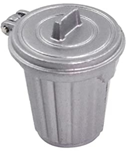 KiBcsLic 3 Pieces Trash Can Rubbish Bin Model Mini Children Toys Gift, Silver, as described