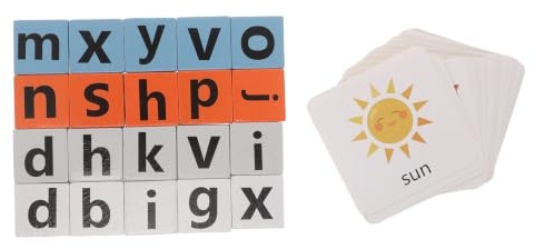 IMIKEYA Jeux D'orthographe Montessori en Bois Blocs Lettres pour Apprentissage Interactif, pour Voyage et Apprentissage Entre Amis, Pratique de L'orthographe