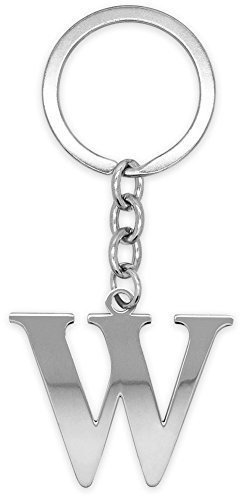 Soul-Cats Schlüsselanhänger Buchstaben Silber A-Z glänzend Initialen Schlüsselbund Edelstahl, Farbe: Silber, Auswahl: Modell W