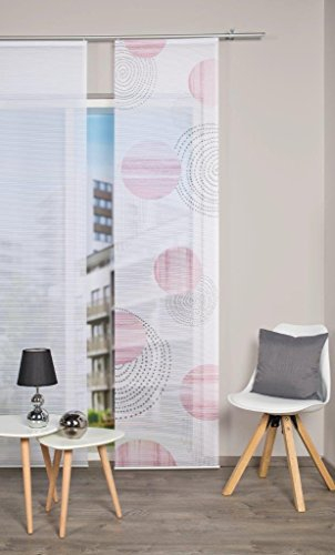 Vision S 84332 | Schiebegardine NEOMI | halb-transparenter Stoff in Bambus-Optik | 260x60 cm | Farbe: (rosé)