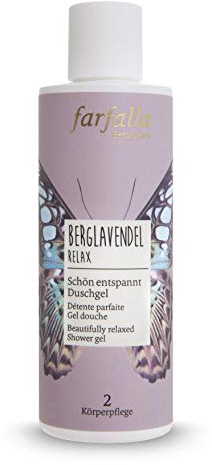 farfalla Berglavendel Relax Schön entspannt Duschgel - 200 ml - Sanfte Duschcreme Körperreinigung - Entspannendes ätherisches Öl - 100% zertifizierte Naturkosmetik