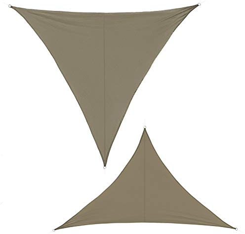 BB Sport Tenda Velo Sole Triangolare Vela Sole Ombreggiante 100% PES Protezione Solare UV 30+ Parasole Giardino Esterni, Dimensione:6m x 6m x 6m, Colore:Cappuccino
