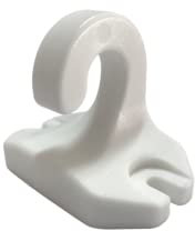 TENDAGGIMANIA Gancio Tenda da Sole in PVC BIANCO per Tenda da Sole a Caduta 1 PEZZO - Gancio ad uncino per Pavimento/Ringhiera - Ricambi per Tende da Sole Made in Italy