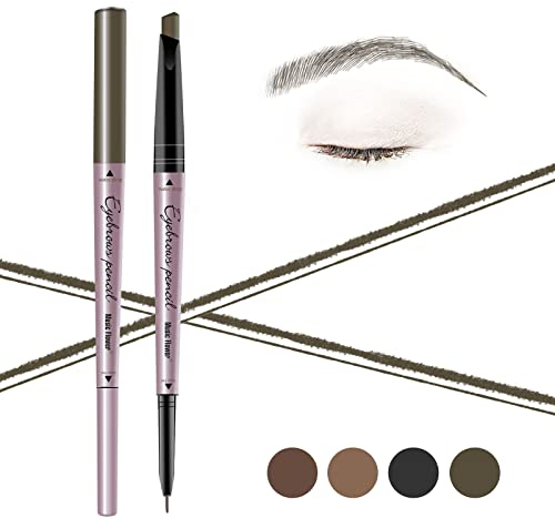 Music Flower Augenbrauenstift Wasserfest, Doppelseitiger Augenbrauenstift, Langanhaltendes Augen Make-up, Khakibraun