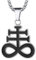 FaithHeart Silber Satanic Leviathan-Kreuz-Schwefel-Symbol-Halskette aus Edelstahl mit rundem Anhänger Medaillon Silber für Damen und Herren
