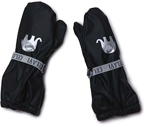 Celavi Unisex gepolsterte PU Kinderhandschuhe (Schwarz, 0)