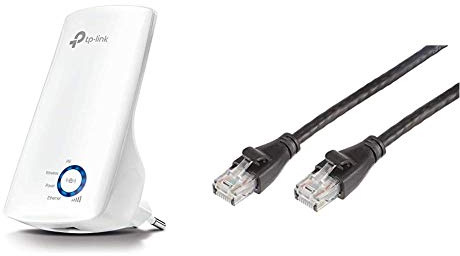 TP-Link TL-WA850RE WLAN Repeater,weiß & Amazon Basics Ethernet-Netzwerkkabel, RJ45, Cat6, 1.5 m, 1.000Mbit/s, 5-Pack