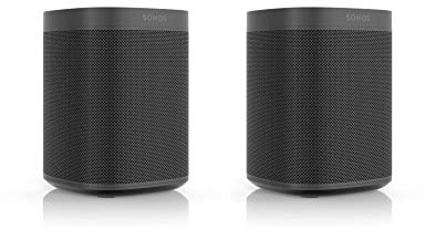 Sonos One SL Smart Speaker | 2-Raum-Set schwarz (Kraftvoller Sound, WLAN Streaming mit Multiroom und App Steuerung sowie AirPlay2) - Zwei Speaker für unbegrenztes Musikstreaming