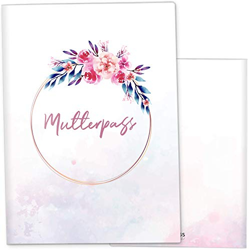 OLGS Mutterpasshülle Florentina Aquarell Autumn Blumenmotiv, Kunststoff-Schutzhülle, Schwangerschaftsaccessoires, Fach für Ultraschallbilder, nicht personalisiert