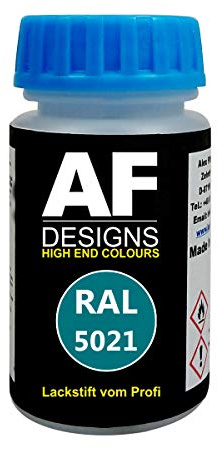 Alex Flittner Designs Lackstift RAL 5021 WASSERBLAU glänzend 50 ml Acryl | Hochwertiges Lackstift (lösemittelhaltig) - ideal geeignet für Hobby, Freizeit, Modellbau, Basteln und um Kunststoff - oder