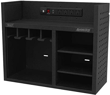 Sealey AP30SRBE 760mm Power Tool Storage Rack with Power Strip