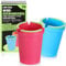 com-four® 2X Aschenbecher für draußen - Windaschenbecher - Sturmaschenbecher mit leuchtendem Deckel - Autoaschenbecher, Ø 8 cm (2 Stück - rot blau)