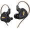 B Blesiya KZ EDX 1DD Auricular en La Oreja 10 Mm Controlador Dinámico sobre La Oreja Cable Desmontable - Negro sin micrófono