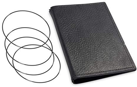 A6, revolutionäres, nachhaltiges X17-Konzept für Notizbuch, Personal Organizer und Terminplaner/Hülle für 3 Hefte! Belgisches Leder schwarz, Made in Germany,17 Jahre Garantie*