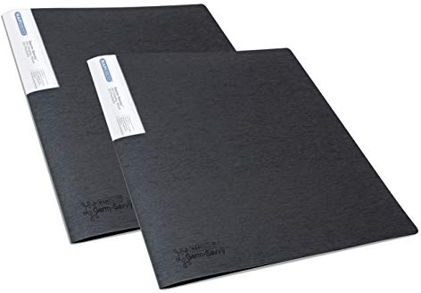 Rapesco 1643 Sichtbuch mit Antibakteriellem Schutz, 20 Hüllen, A4, Schwarz, 2er Pack