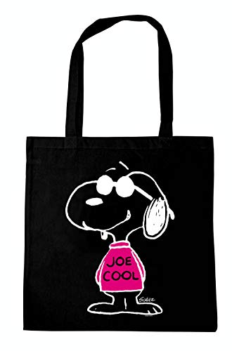 Logoshirt® Peanuts I Snoopy I Joe Cool Pink I Baumwolltasche I schwarz I Lizenziertes Originaldesign