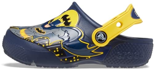 Crocs Unisexe Enfant FL Batman Patch Clog K Sabots, Navy, 34/35 EU