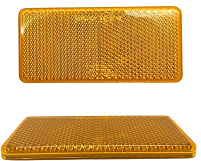 DOJA Barcelona | Reflectante para Remolques Rectangular | Catadioptrico Adhesivo | Pack 10 Amarillo | Reflectantes Remolque, Catadrioptico Caravana, Catadioptrico Tractor, Catadioptrico Moto, Coche