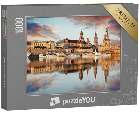 puzzleYOU: Puzzle 1000 Teile „Panorama der Dresdner Altstadt über die Elbe“ – aus der Puzzle-Kollektion Dresden, Deutsche Städte