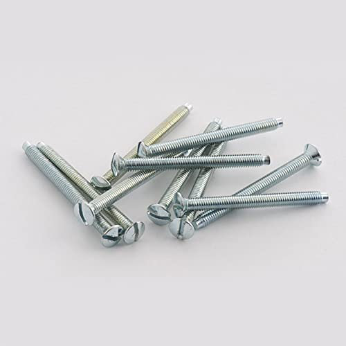 50x M3.5 x 75mm Electrical Machine Screw Raised-Head Silver/Chrome Steel finish - Raised Edge Screwed compatible Light Switches Sockets Plugs Fixing Bolt Redecorating Repurposing 50PACK
