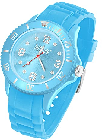 Taffstyle Armbanduhr Silikon Analog Quarz Uhr Farbige Sport Sportuhr Damen Herren Kinder Unisex 34mm Hellblau