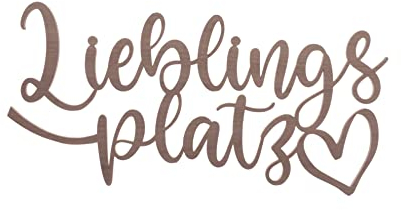 Bergliebe Schriftzug Lieblingsplatz Nussbaum | Wanddeko | Dekoschild | Zuhause | 3D Wandtattoo ca. 40x20 cm Pohmer Design