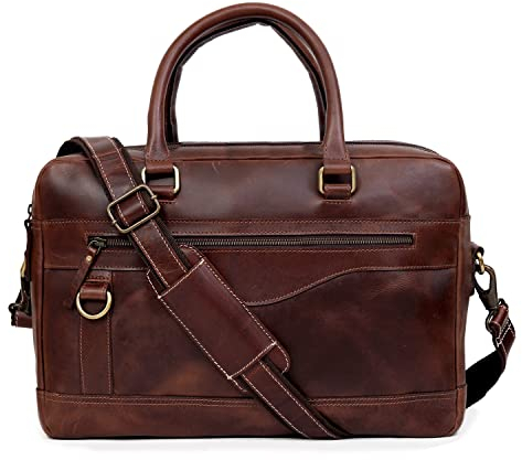 Dhk Devil Hunter Killer 16 Zoll Vintage handgefertigte Leder Messenger Laptoptasche Aktentasche Computer Umhängetasche für Männer