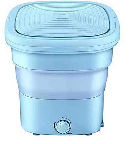 Lavatrice Portatile Mini Asciugatrice Elettrico Basso Consumo Centrifuga Salvaspazio Blu Ray 260w Pieghevole (Blu,Luce Blu + Cesto di disidratazione)