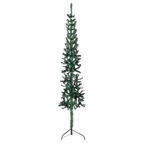 vidaXL Künstlicher Halb-Weihnachtsbaum mit Ständer Schlank Grün 120 cm