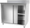 GGM Gastro | ASFK106A | Edelstahl Arbeitsschrank ECO - 1000x600mm - mit Schiebetür und Aufkantung