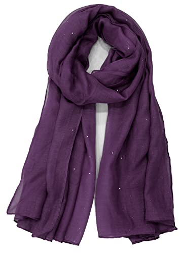 Van Der Rich ® - Sciarpa di Paillettes Sciarpa Morbida - Donna (Viola, TU)