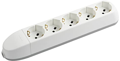 BTICINO Ciabatta Multipresa Senza Cavo 5 Posti, 5 Prese Polivalenti (Schuko 10/16A e Bipasso), Compatibile con Tutte le Spine (Standard Tedesco/Italiano), Salvaspazio, Robusta e Professionale, Bianco