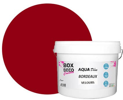 BOX DECO COULEURS Peinture murale acrylique aspect velours Aqua Déco - 10L, Bordeaux