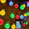 HALOY Guirlande Lumineuse Extérieure Solaire Noël Guinguette, 11.5M/37ft 60LED Cristal Boules Guirlande Solaire 8 Modes IP65 Étanche Solaire Exterieur Jardinpour mariages,fêtes,Noël (Coloré)