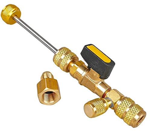 LSLANSOON HVAC Valve Core Remover Installer with Dual Size SAE 1/4 & 5/16 Port Air Conditioning Line Repair Tools for R22 R410A