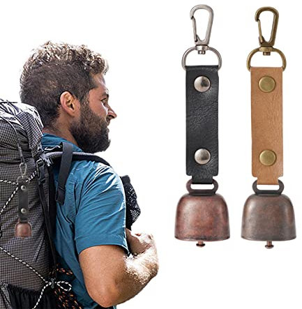 Zceplem Campana 'Orso Rumorosa, 2 Pezzi Campanelli Orso Forte per Gli Escursionisti, Campana Anti-Perso per Cani con Cinghia in Pelle PU Resistente, Rumorista per L'escursionismo, La Bicicletta
