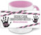 Tasse personalisiert mit Namen und Motiv Finger weg, diese Tasse gehört ... | Büro-Tasse mit Wunschnamen | Bunter Kaffee-Becher rosa