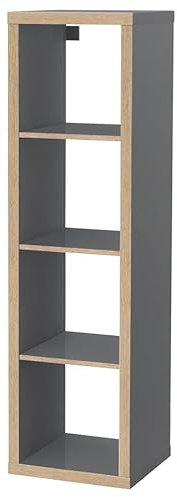 Discount Seller Kallax Unit, Grey/Wood 4-Cube Storage Unit Design– Modern Cube Storage Compact & Stylish Storage Unit Solution for Small Spaces- Perfect for Book Shelf, Décor Displays (42x147 cm)