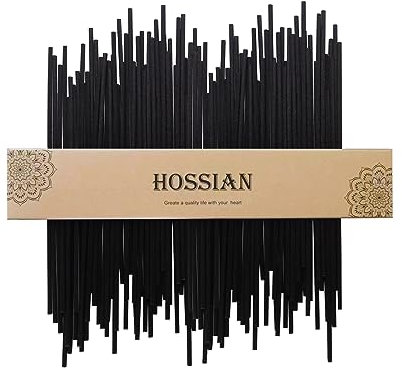 HOSSIAN 50 Stück Schilfrohr-Diffusorstäbchen, Schwarze Faserstäbchen, 25cm, Schwarze Diffusorstäbchen, Schilfrohr-Diffusor-Nachfüllung für Schilfrohr-Diffusoren, Bürodekoration, Dekoration